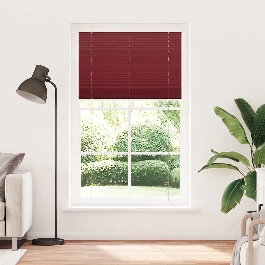 Tenda Plissettata Rosso Bordeaux 115x200 cm Larghezza Tessuto 4015265