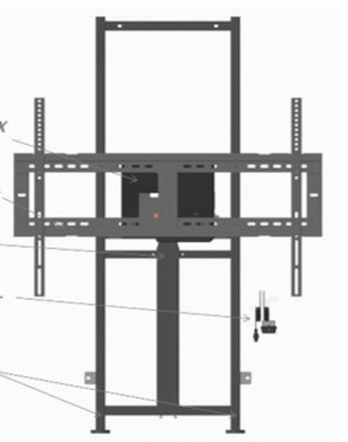 Staffa  da muro motorizzata vb-stnd-104 800x600 75kg 6500 high