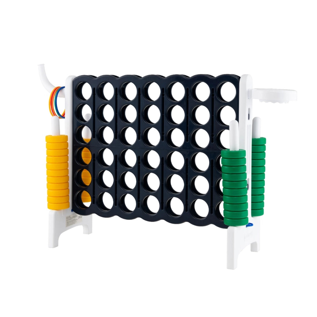 Forza 4 gigante con canestro e gioco di lancio, Gioco da esterno per bambini e adulti 84x33x79 cm Bianco-Giochi esterni