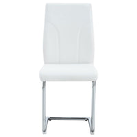 Set 2 sedie da pranzo - Xylo - PU bianco gambe argento