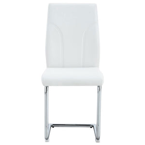 Set 2 sedie da pranzo - Xylo - PU bianco gambe argento