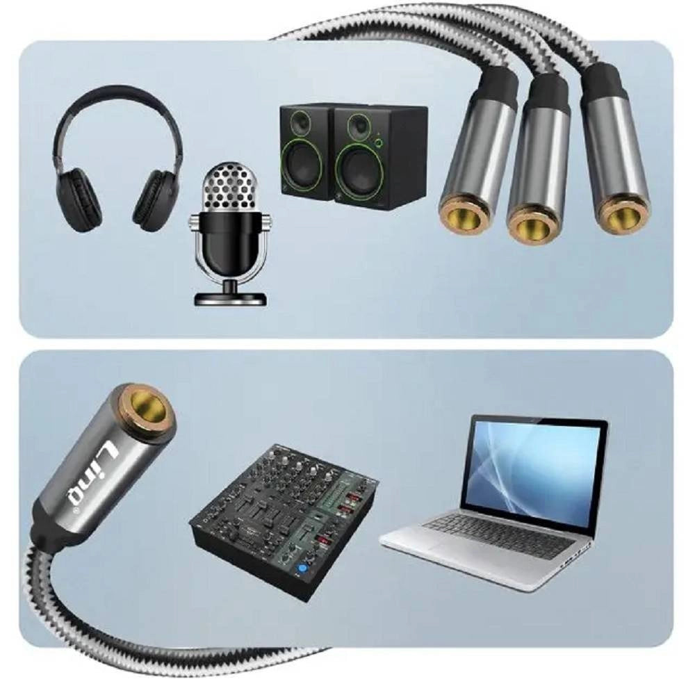 Trade Shop - Cavo Adattatore Audio Splitter Da Jack 3,5mm Femmina A 3x Jack 3,5mm Femmina F1f3 -