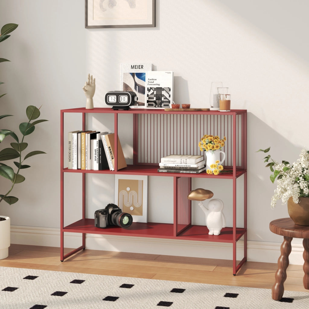 Scaffale in metallo rosso carminio EMILIA