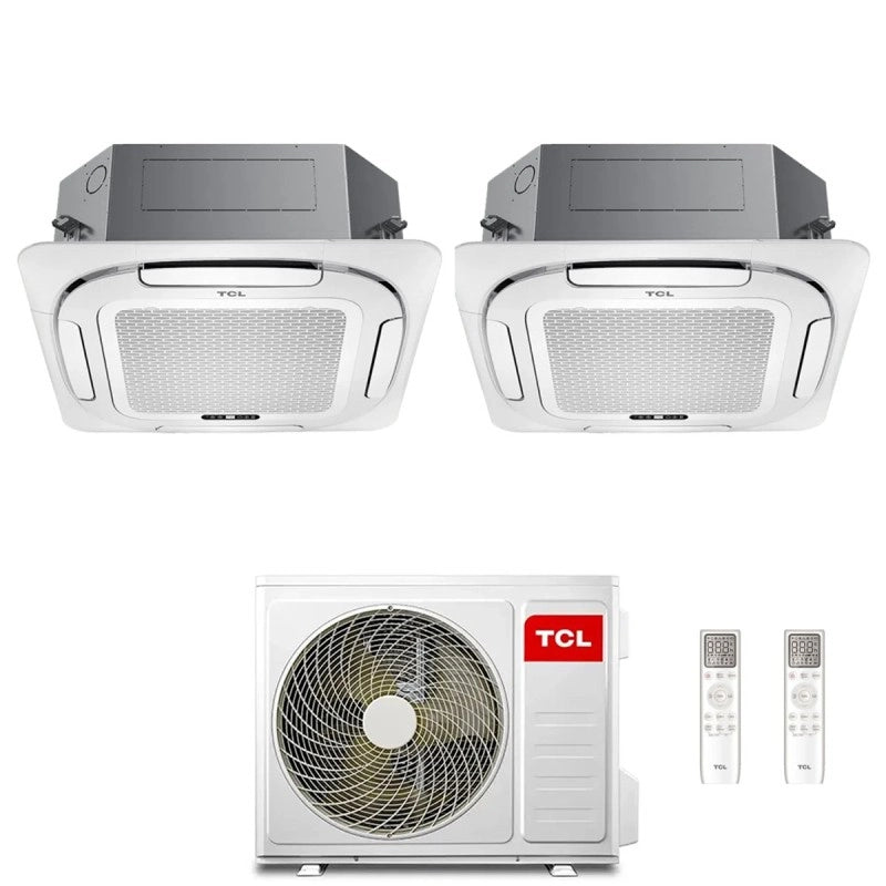 Condizionatore a Cassetta 4 Vie TCL Compact Dual Split 12+12 con MT2730 R-32 Wi-Fi Optional