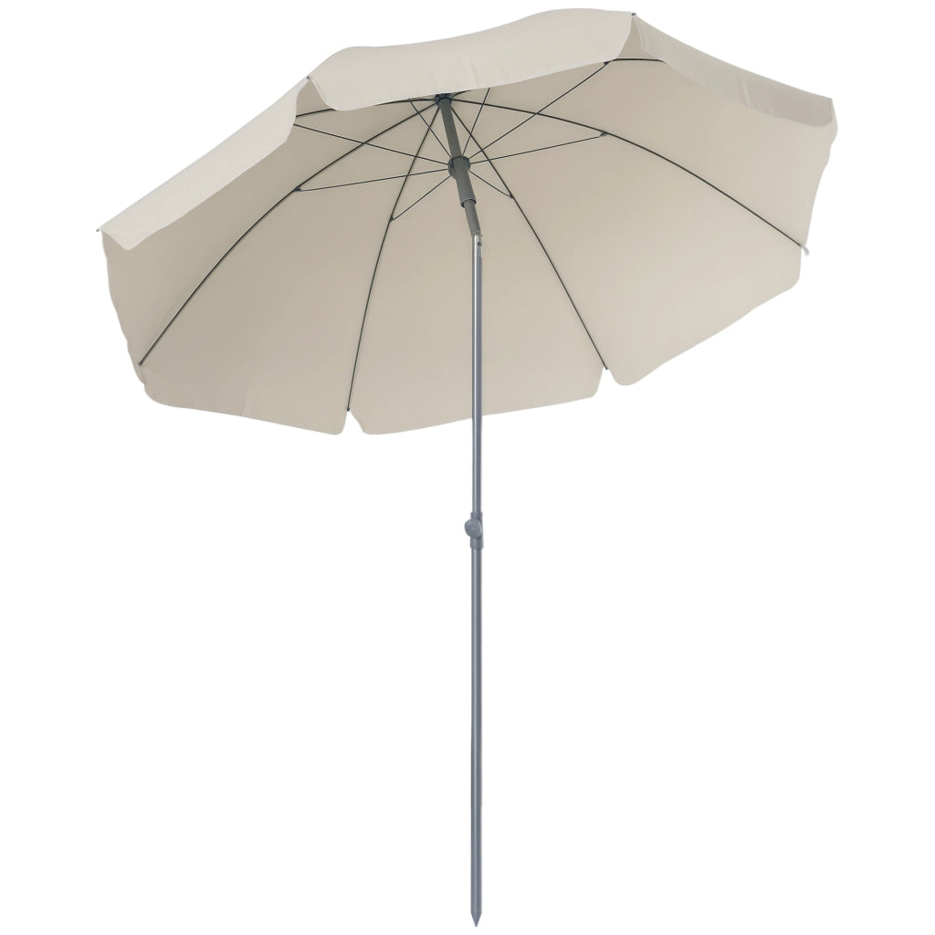 Ombrellone da Giardino Portatile 2x2.3 m ¨C zephmum ¨C Crema Metallo Poliestere