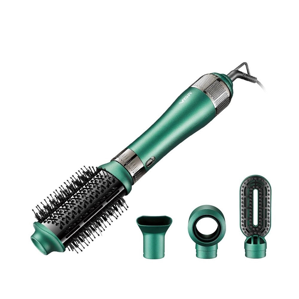 Trade Shop - Spazzola Aria Calda Vgr V-493 Styler 4in1 Ionico Professionale Parrucchiere - Verde