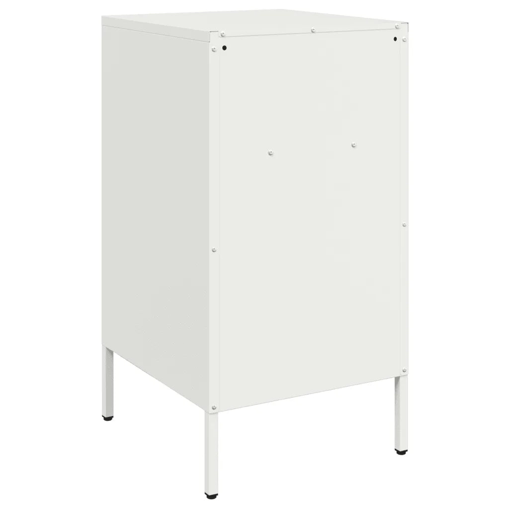 Comodino | Armadio da Notte | Mobiletto da notte Bianco 36x39x68 cm in Acciaio