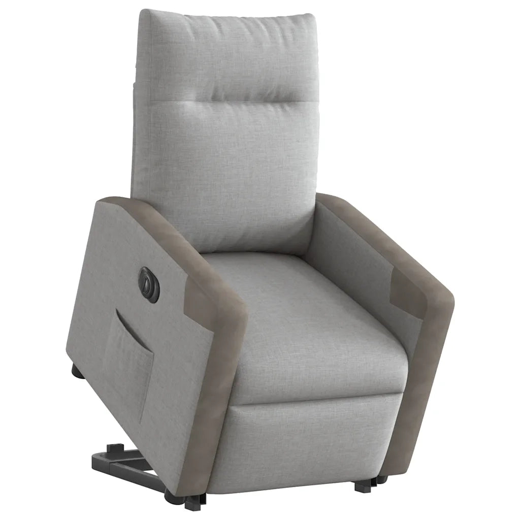 Poltrona Alzapersona Reclinabile Elettrica Grigi Nuvola Tessuto 3324099