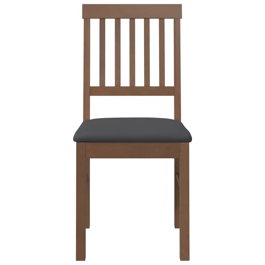 vidaXL Sedie da Pranzo con Cuscini 2pz Marrone Legno Massello di Hevea