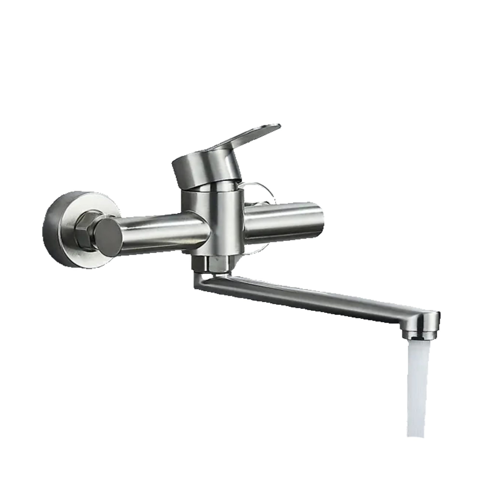 MAX | rubinetto miscelatore catering rubinetto a parete argento |professionale da cucina in acciaio inox lungo e piatto| ristorante bocca dritta