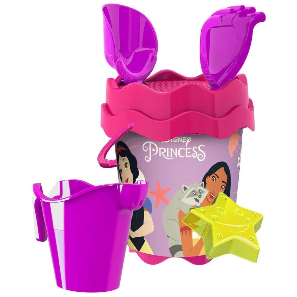 Trade Shop - Secchiello Mare Princess Con Accessori Spiaggia Estate Per Bambini Principesse 17cm 256368 -