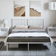 Giroletto con Testiera Metallo Bianco 150x200 cm 350933