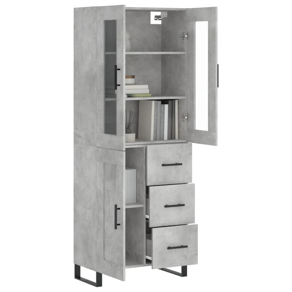 Credenza Grigio Cemento 69,5x34x180 cm in Legno Multistrato 3198685