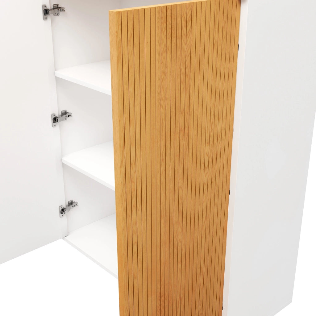 Armadio archivio 80x40x110 cm con cerniere soft-close in MDF bianco e rovere