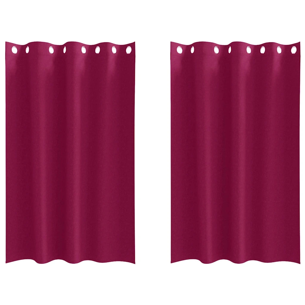 Tende Blackout con Anelli 2 pz Rosso Vino 175 x 140 cm 4107354