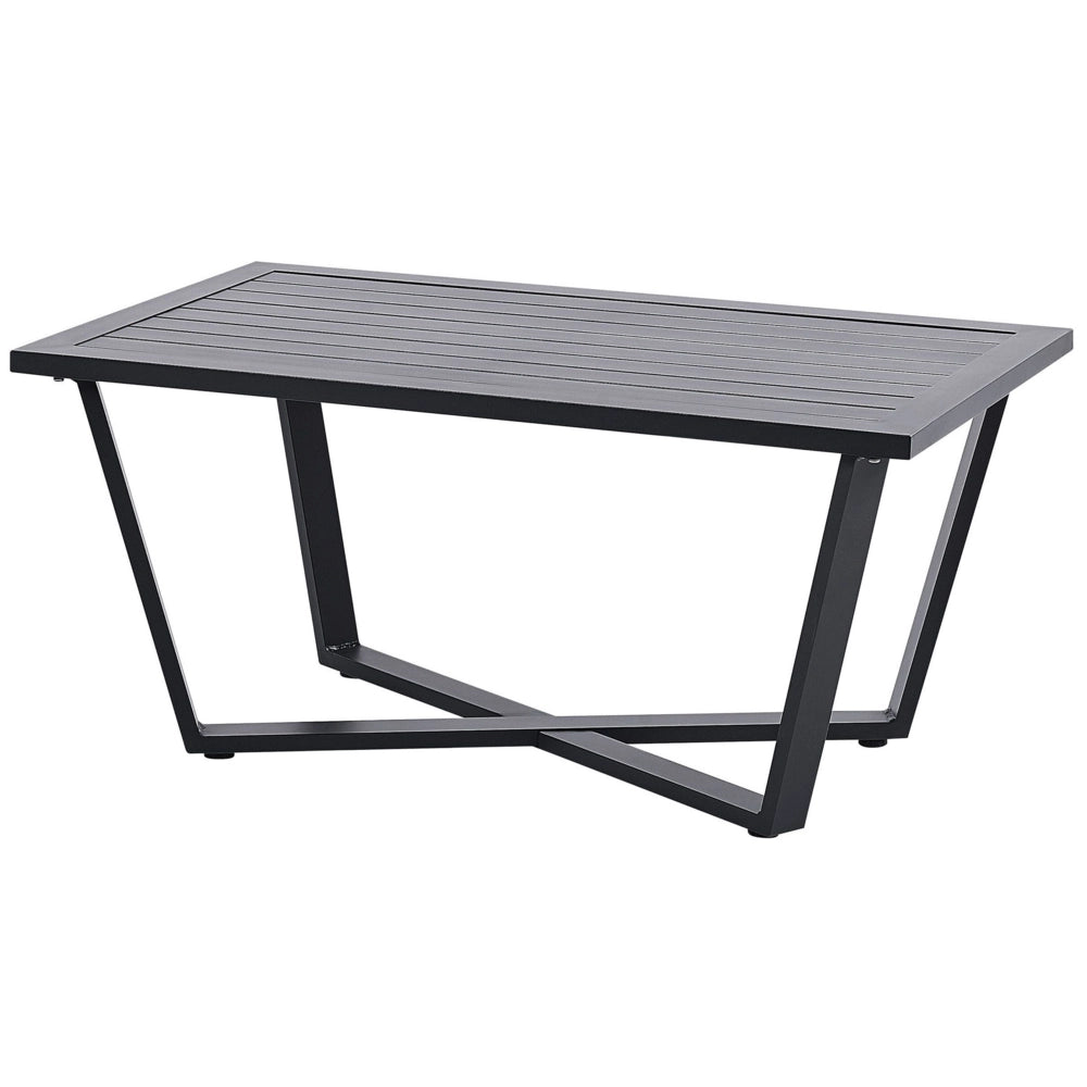 Set Divani Per Esterni Con Struttura In Alluminio Grigio Scuro Divani Poltrone Con Cuscini In Poliestere Tavolino Design Moderno