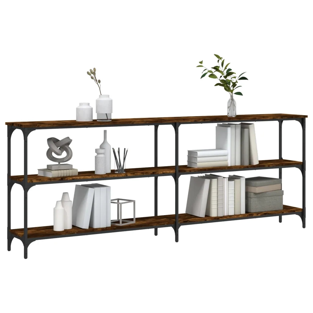 Tavolo Consolle | Tavolo d'Ingresso Rovere Fumo 200x29x75 cm in Legno Multistrato