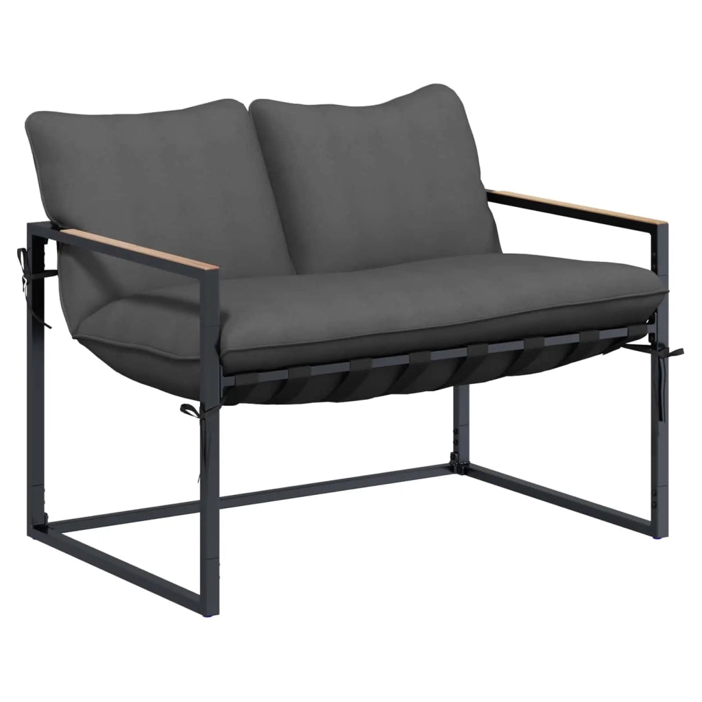 Set Divano da Giardino | Set Salotto da Giardino Nero e antracite Acciaio
