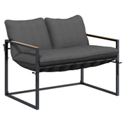 Set Divano da Giardino | Set Salotto da Giardino Nero e antracite Acciaio
