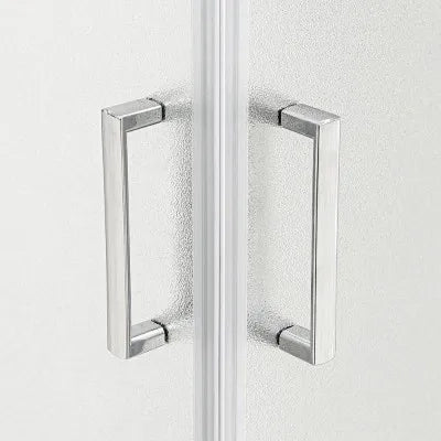 Box doccia 80x80 angolare doppio scorrevole con vetro temperato opaco e profili cromo Geo