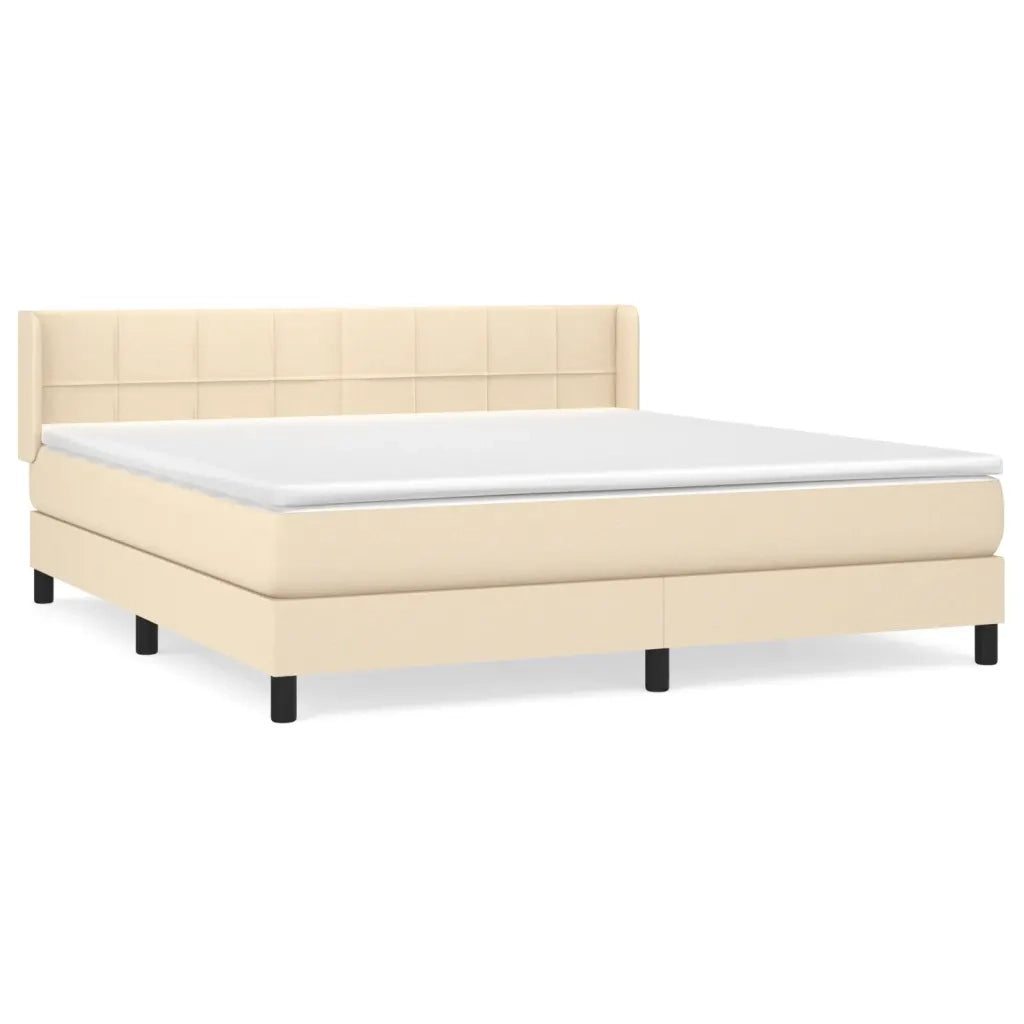Giroletto a Molle con Materasso Crema 160x200 cm in Tessuto 3129726
