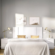 Carson, Testiera Letto 2 Comodini Inclusi, 34x237 cm Bianco