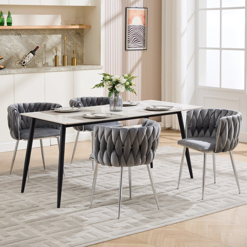 Sgabello da bar con schienale basso e base antiscivolo in tessuto grigio