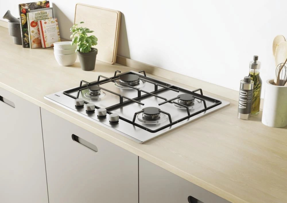 Candy Timeless CEL6PBRX Acciaio inox Da incasso 59 cm Gas 4 Fornello(i)
