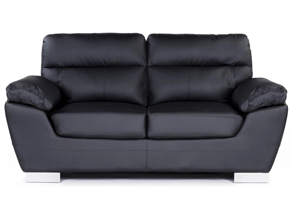 Divano in pelle rigenerata / PVC "DALLAS" - 169 x 88 x 90 cm - 2 posti - Nero