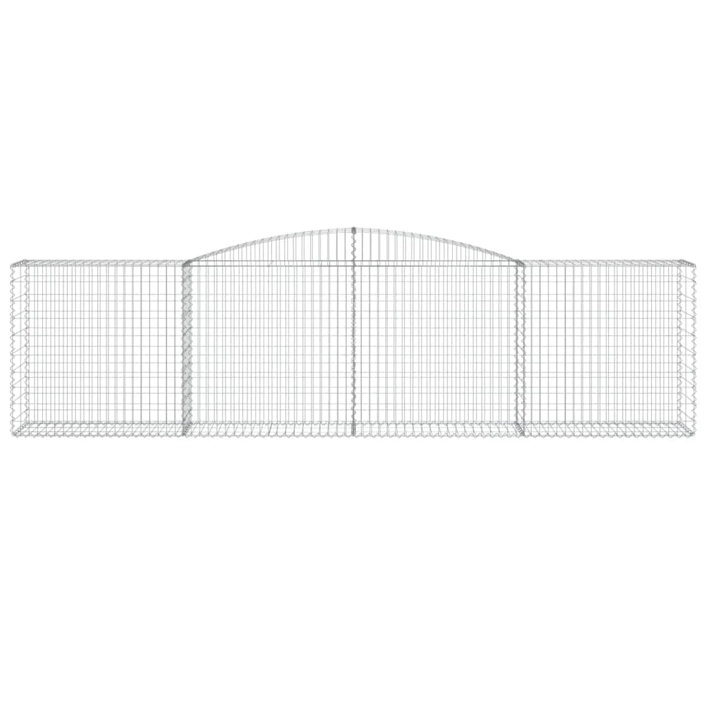 Set di 4 gabbioni ad arco per recinzione gabbia o muro di contenimento 400 x 50 x 100/120 cm ferro zincato argento 02_0041490