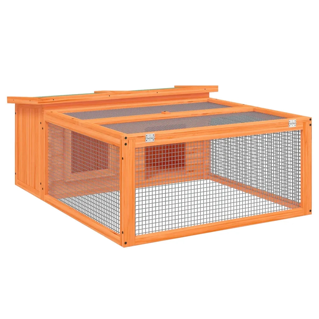 vidaXL Conigliera Marrone 117,5x97x47,5 cm in Legno Massello di Pino