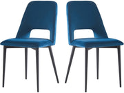 Set di 2 sedie in velluto "Fedora" - Blu scuro