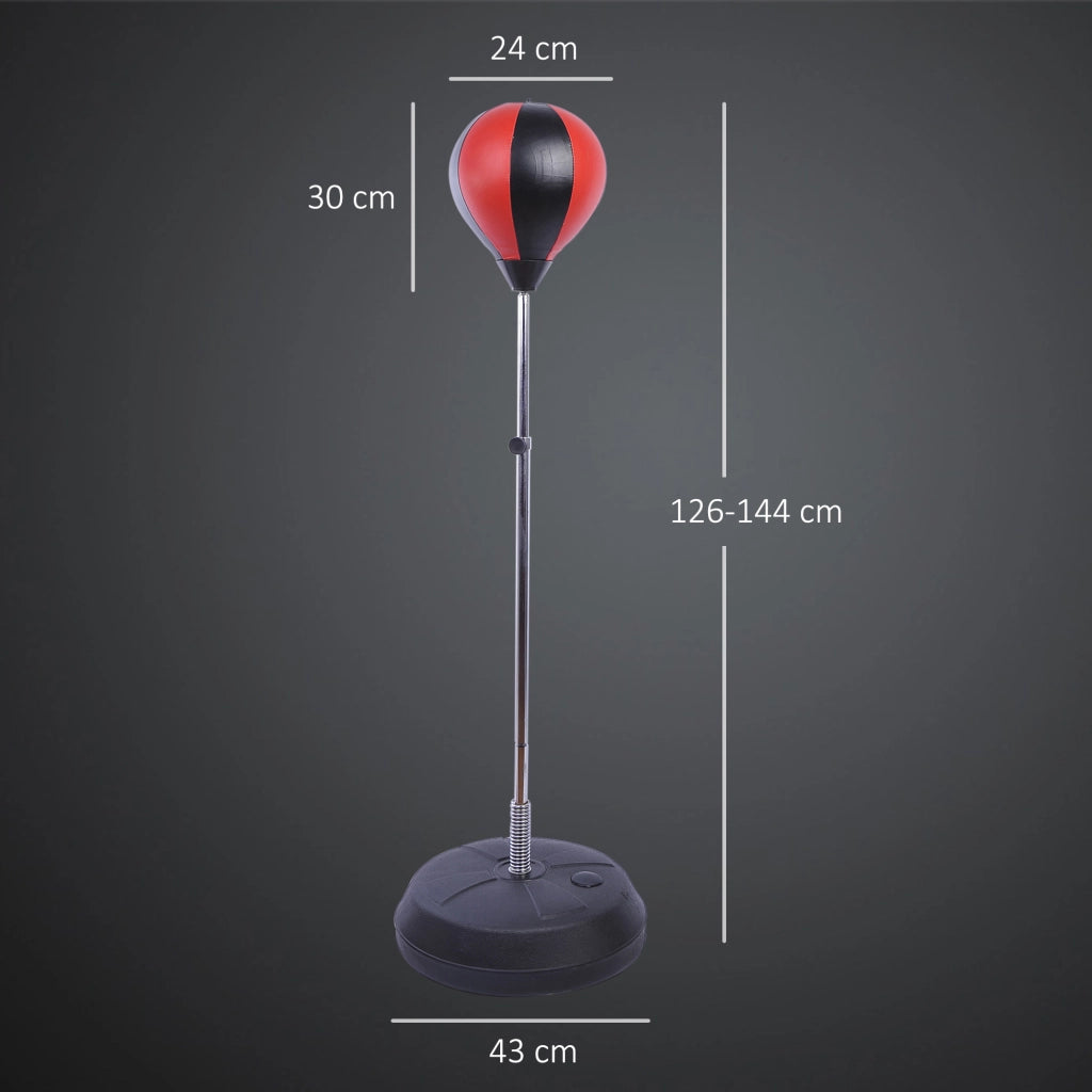 Sacco da boxe regolabile in altezza con guanti e pompa per principianti ¨C zephmum ¨C nero e rosso 126-144 cm