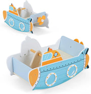 Cavallo a Dondolo per Bambini, Gioco a Dondolo a Tema Sottomarino da Interno con Elica Rotante, per Camerette Sale Giochi per Bambini 1+ Anni