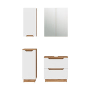 Vicco Set di mobili da bagno Rovere/bianco a strisce 4 parti