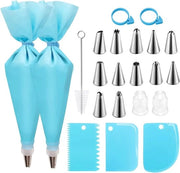Set di bocchette da spumatore per decorazione di torte - 9 pezzi inclusi sacchetti da spumatore e raschiatori per torte