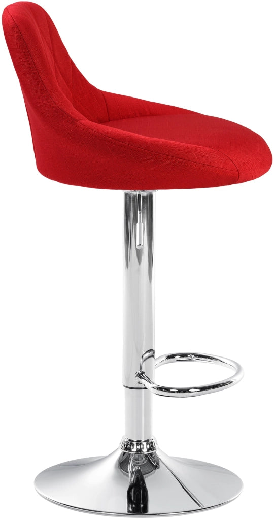Sgabello bar LAZIO in tessuto rosso,cromo