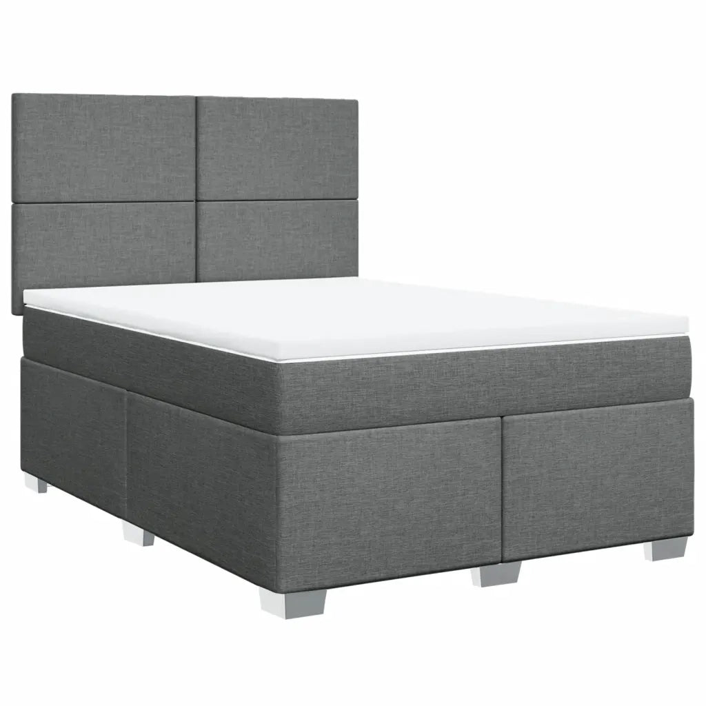 Giroletto a Molle con Materasso Grigio Scuro 140x190 cm Tessuto 3290477