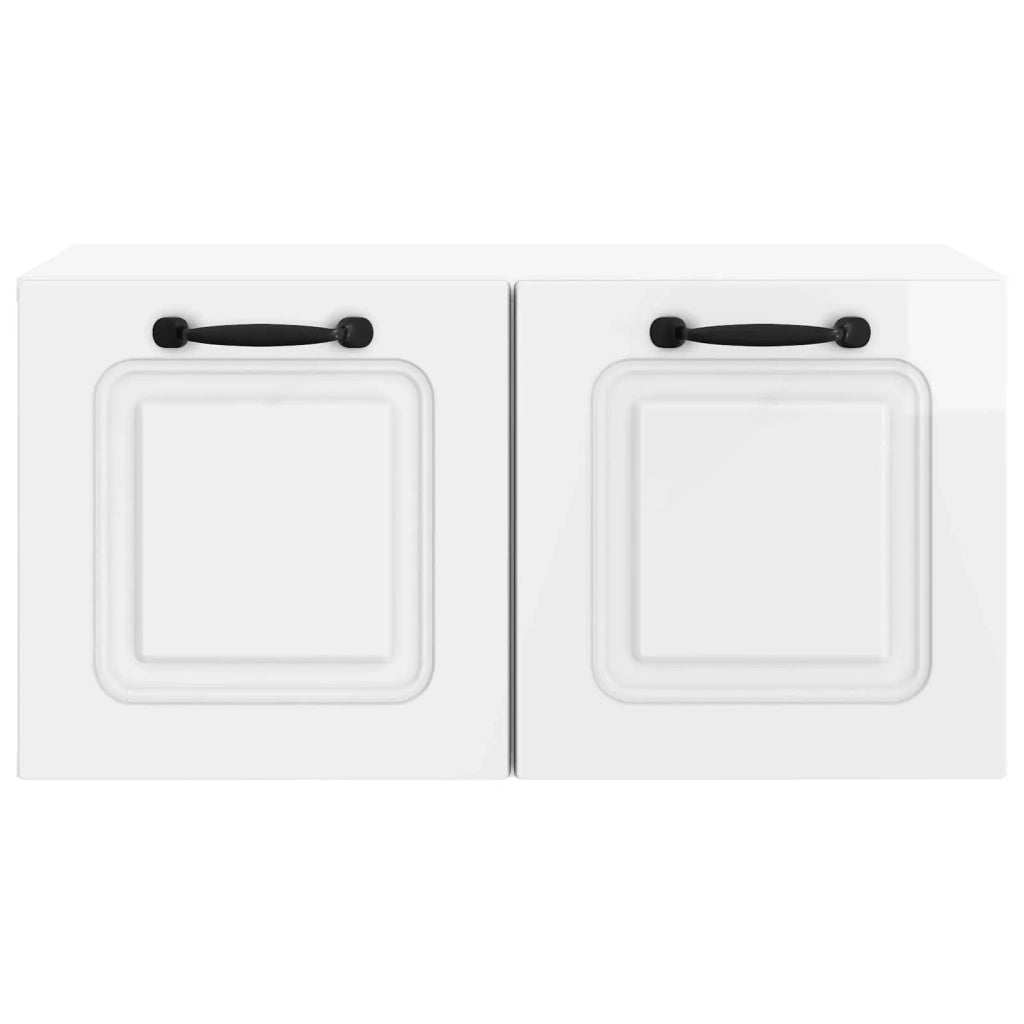 Mobile Porta TV da Muro Bianco Lucido 59,5 x 31 x 30 cm 899389