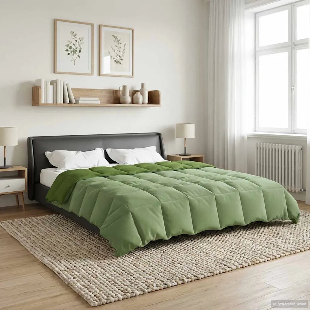 Duvet Estivo Trapuntato Verde 240 x 260 cm Microfibra