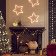 Figure Natalizie Stelle con 48 LED 2pz Bianco Caldo 56 cm 3154282