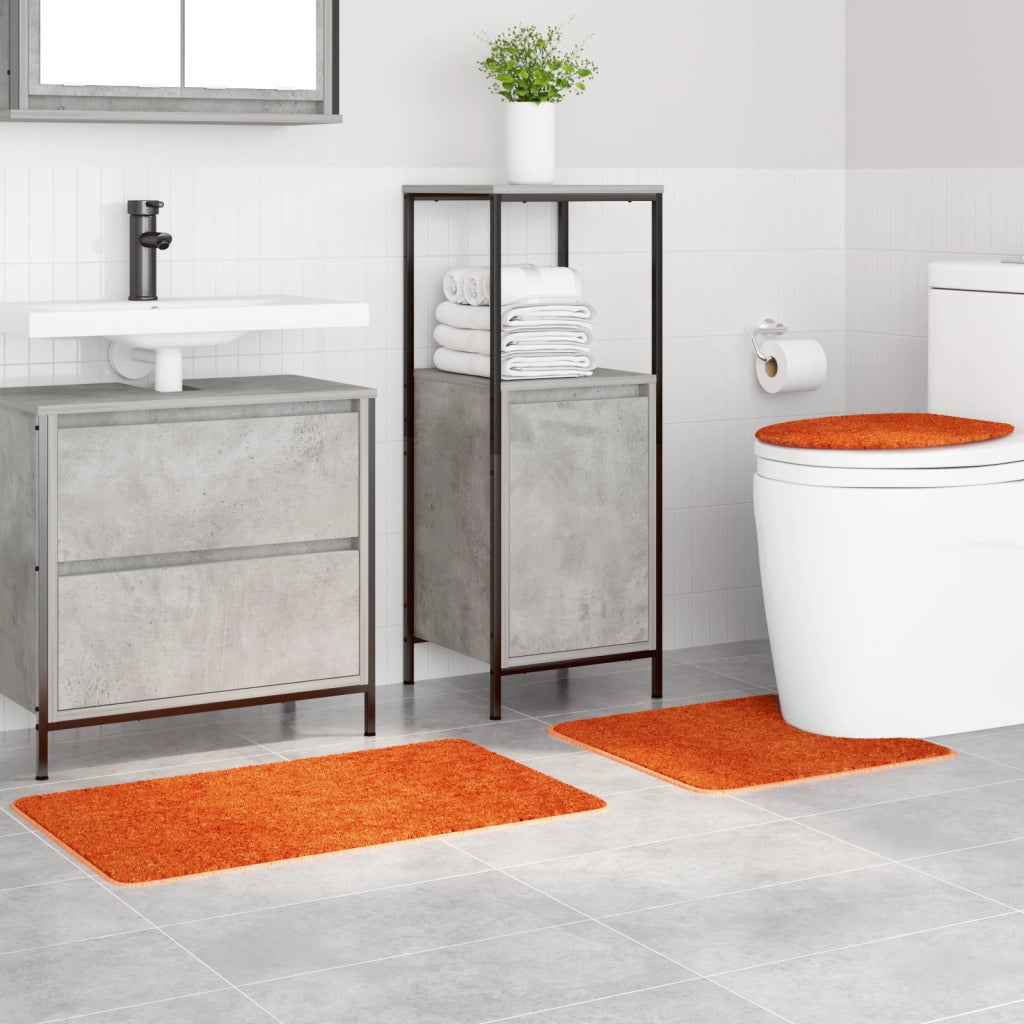 Set di tappetini da bagno 3 pezzi Arancione in polipropilene antiscivolo