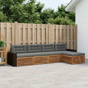 Set di divani da esterno 5 pcs Naturale e Antracite Poliestere