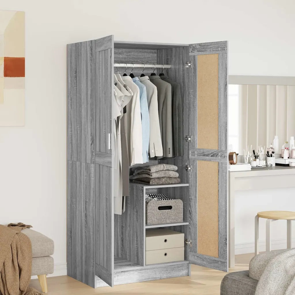 Armadio Grigio Sonoma 82,5x51,5x180 cm in Legno Multistrato 826639