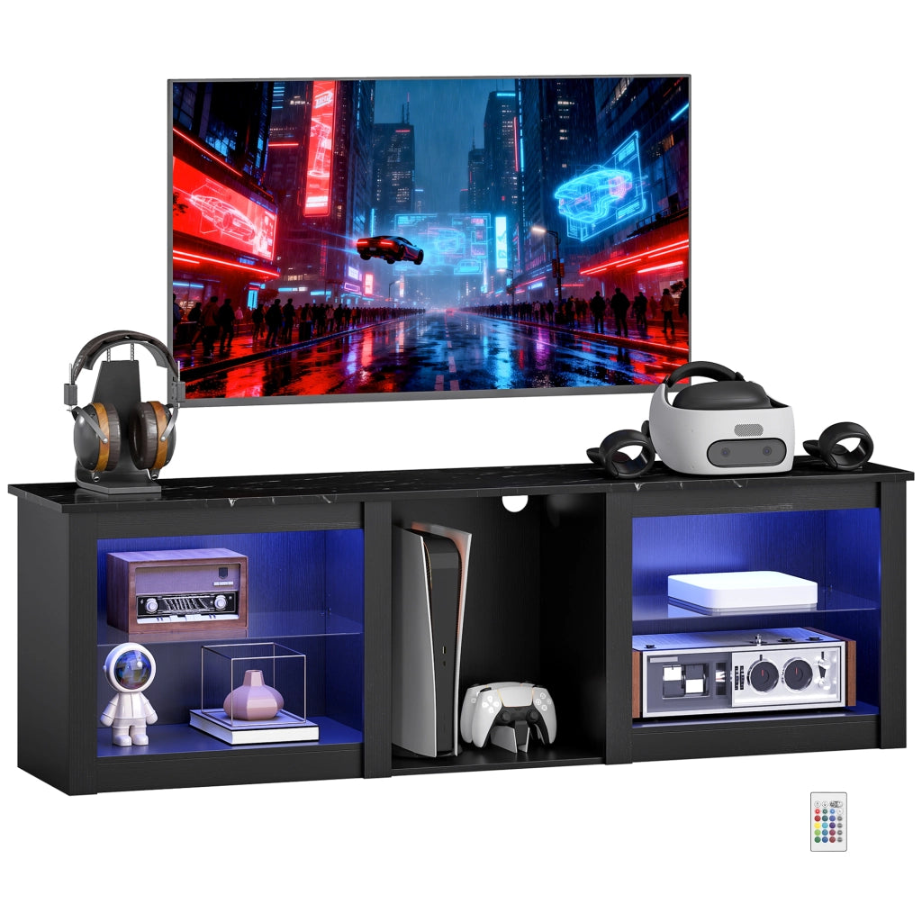 Mobile TV con illuminazione LED ¨C zephmum ¨C Nero 160x40x40 cm