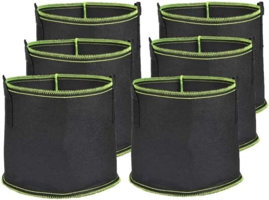 6 pezzi di sacchi di coltivazione per piante da 4,67 galloni tessuto non tessuto ademino con cinghie maniglie per fiori e ortaggi