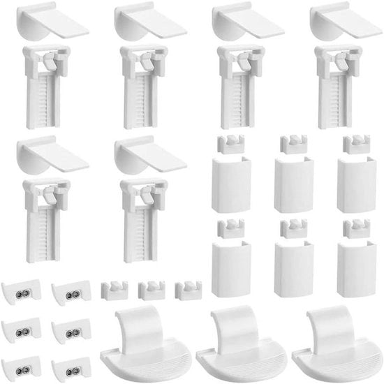 Set di Clip per Tendine con Plissé da 36 pezzi - Fissaggi Adattabili senza Foro - Accessori di Supporto per Tendine con Plissé - Klemmfix Accessori di Supporto