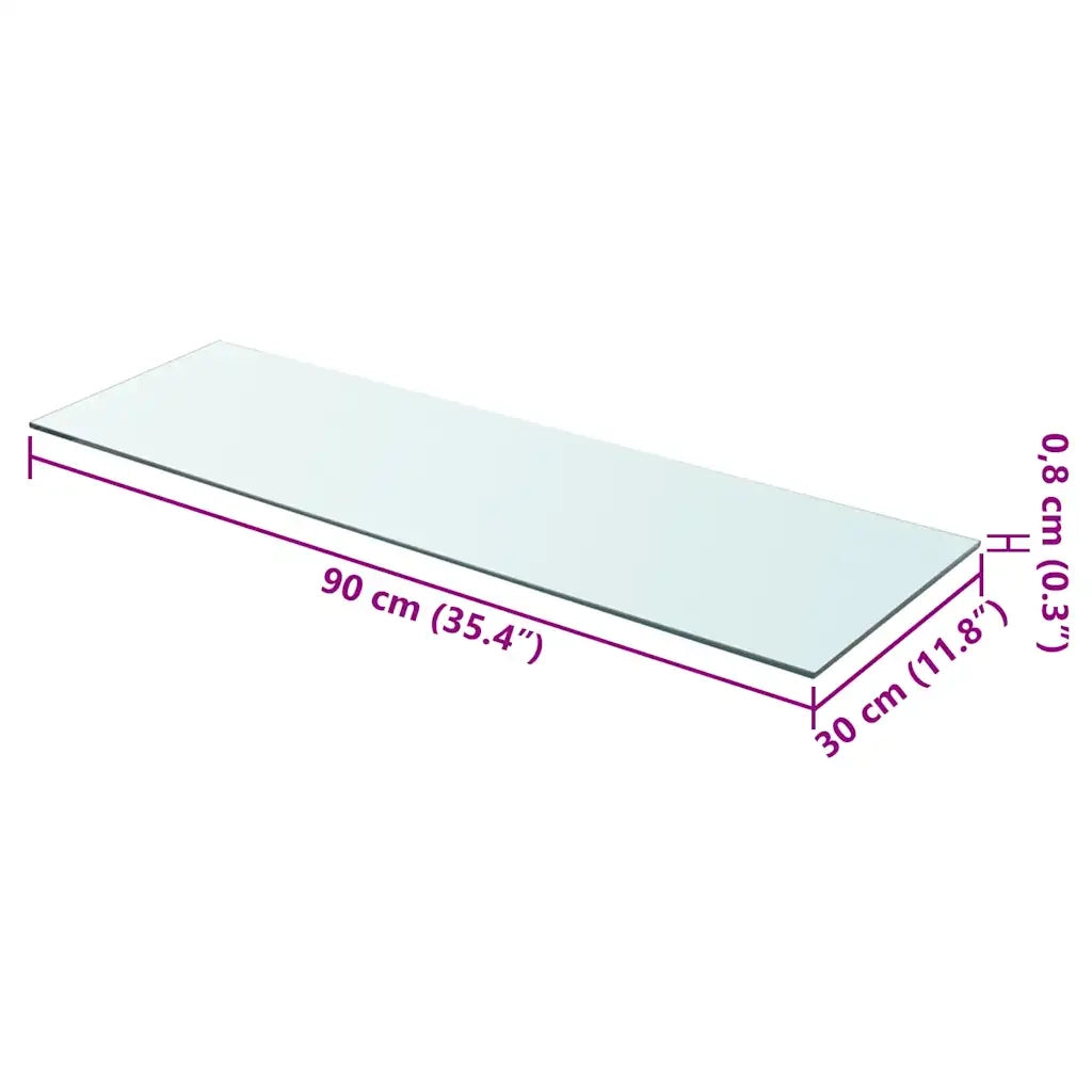 Mensole in Vetro Trasparente 2 pz 90x30 cm 3051581