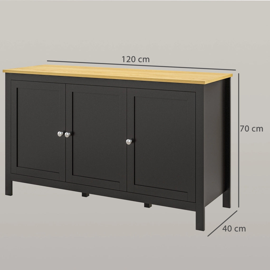 Armadio con 3 porte e 2 ripiani regolabili ¨C zephmum ¨C 120x40x70 cm nero