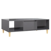 Tavolino salotto | Tavolino da caff¨¨ | Tavolino da Soggiorno Grigio Lucido 103,5x60x35cm Legno Multistrato